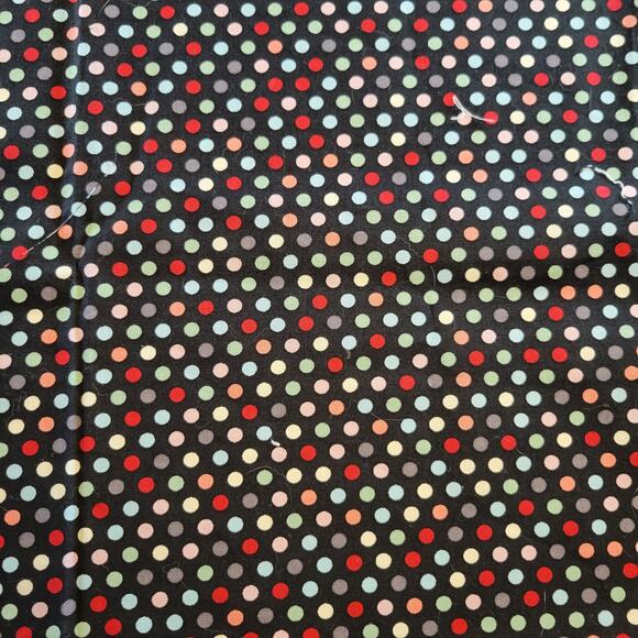 Brother Sister Studio Polka Dot Fabric Remnant 64x44 Quilting Cotton Black - Picture 1 of 10